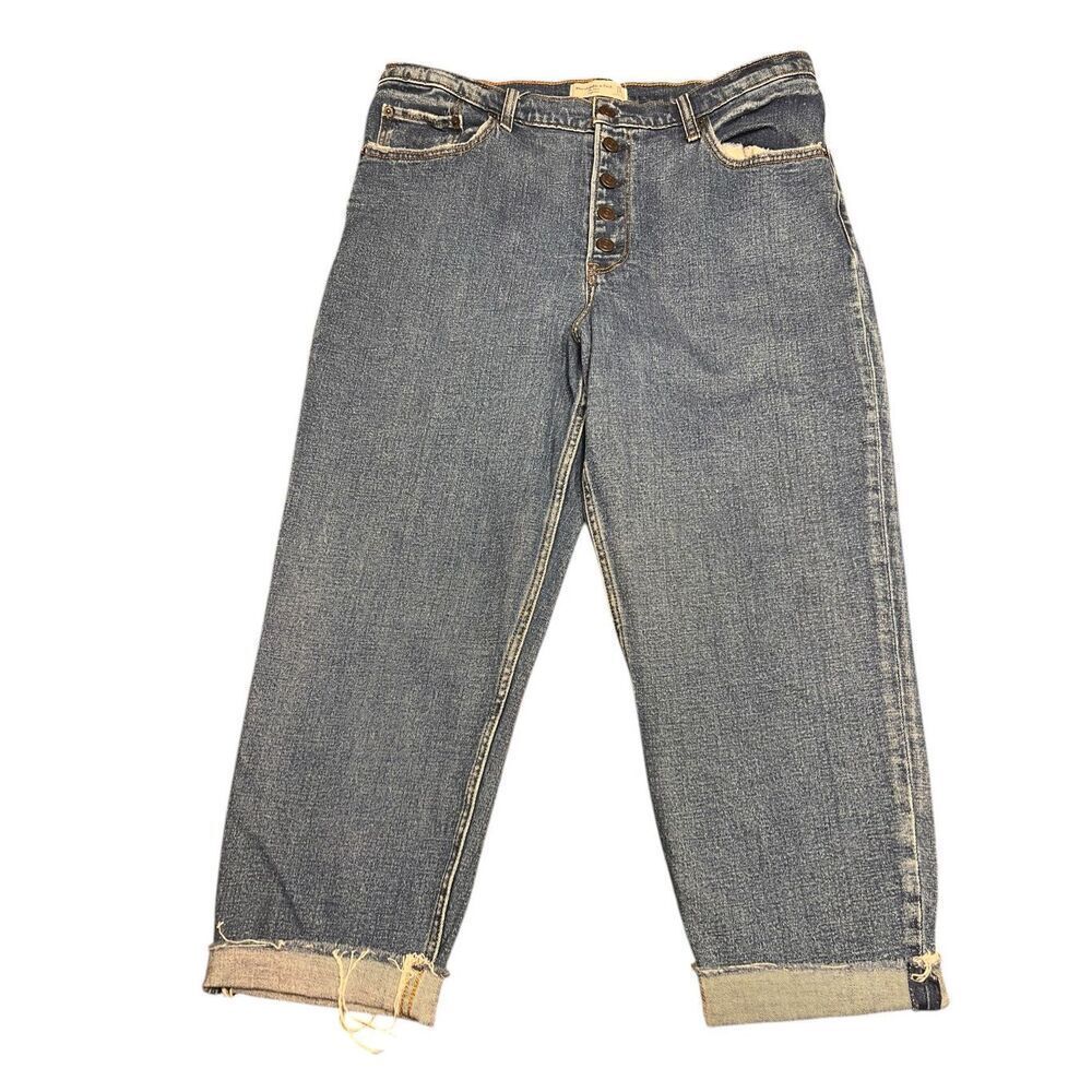 Abercrombie & fitch woman’s 14 cropped high rise mom jeans denim